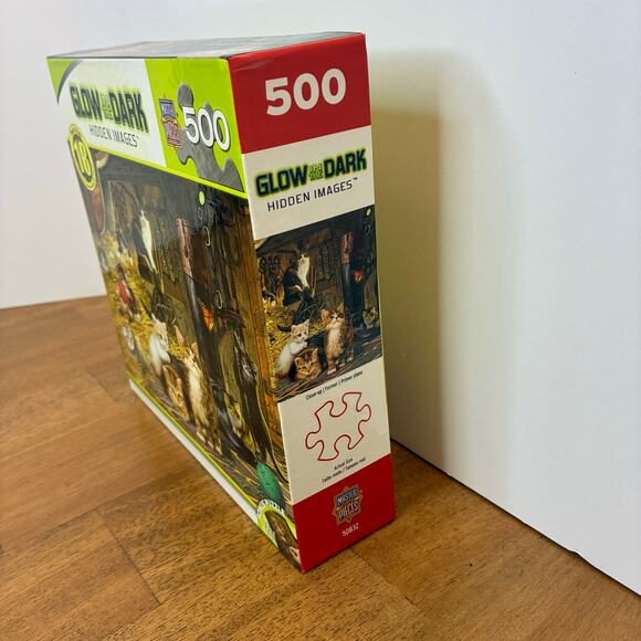 Glow in Dark Cat Pizzle Hidden Pictures Activity 500pc Watchful Eye Kitten NIB - Picture 3 of 8